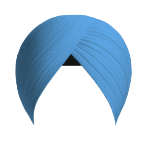 Medium-Light Azure Blue Turban